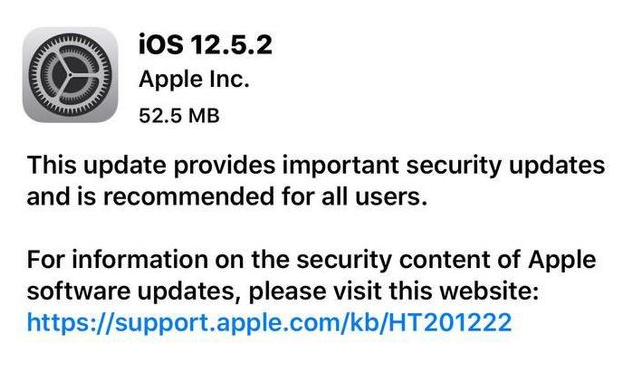 阿勒泰苹果手机维修分享iOS12.5.2发布，建议所有老苹果用户安装 
